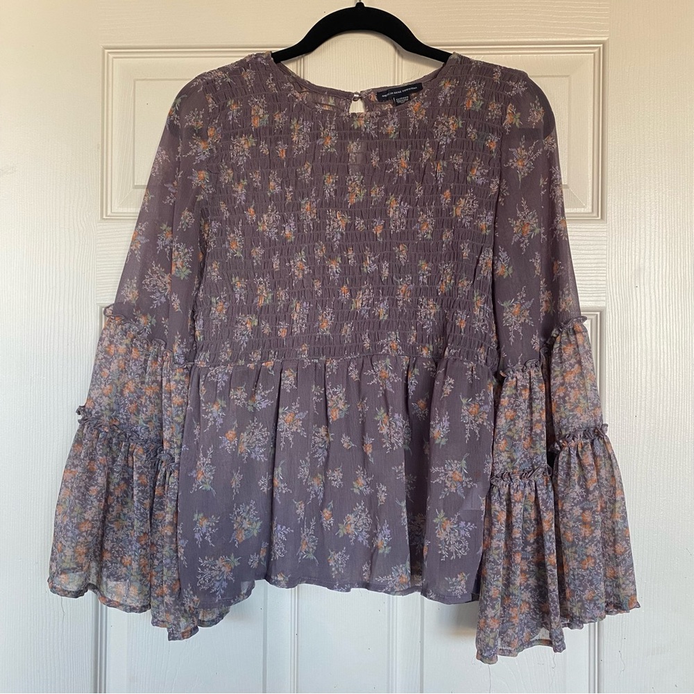 American Eagle Butterfly Long Sleeve Top
